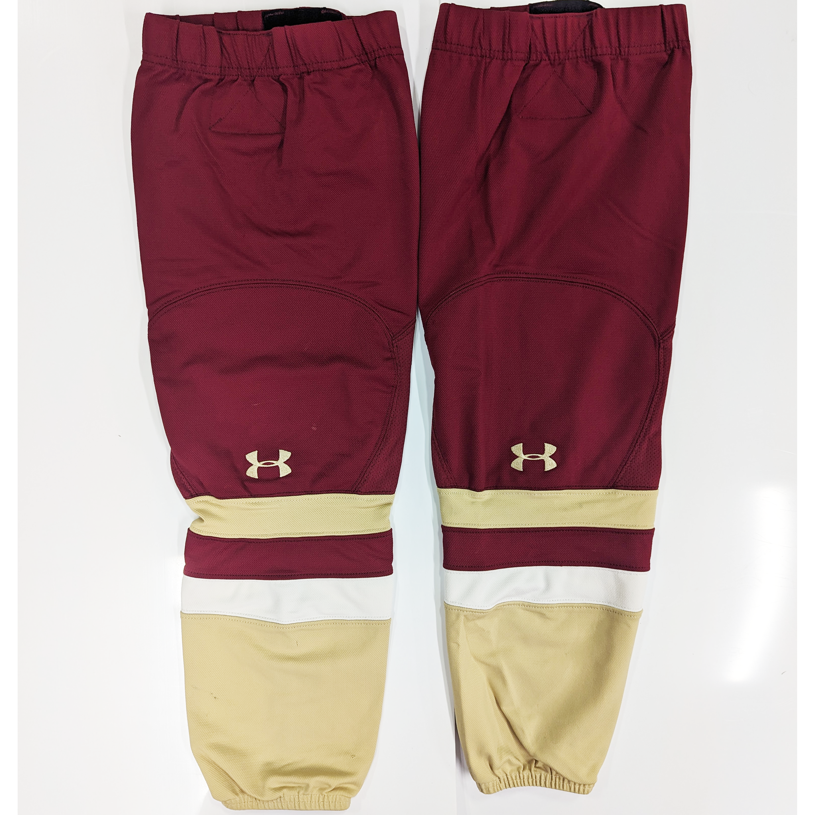 NCAA - Chaussettes de hockey Under Armour d'occasion (marron/blanc/or)